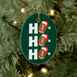 Ho Ho Ho Voetbal Grappige Kerstmis Humor Keramisch Ornament
