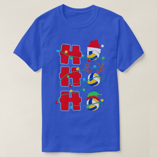 Ho Ho Ho Volleyball kerstcadeau T-shirt (Design voorkant)