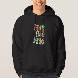 Ho Ho Ho Volleyball Lights Santa Hat reinherder EL Hoodie