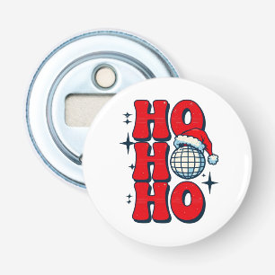 Ho ho ho vrolijk kerstfeest button flesopener