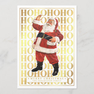 Ho Ho Ho Vrolijk Kerstfeest Kaarten Faux Gold Foli