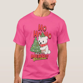 Ho Ho Ho! Vrolijk Kerstfeest Polar Beer Design Tsh T-shirt