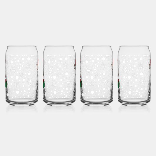 Ho Ho Ho Vrolijk Kerstman Schattige Sneeuwman Blikvorm Glas (Links)