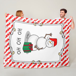 Ho Ho Ho Vrolijk Kerstman Schattige Sneeuwman Fleece Deken