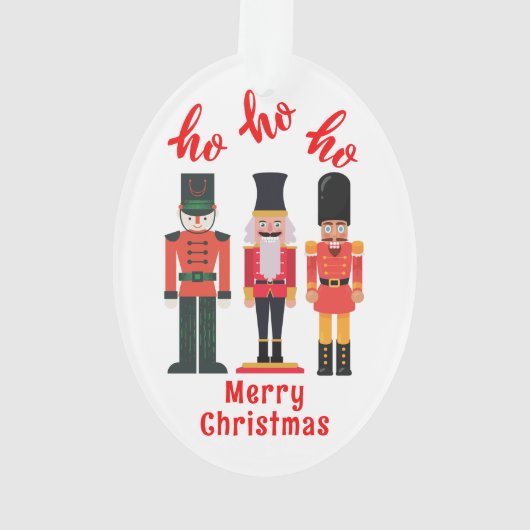 Ho Ho Ho Vrolijk Kerstmis Notenkrakers | Ornament (achterkant)