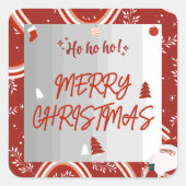 Ho Ho Ho! Vrolijk kerstplein Sticker (Voorkant)