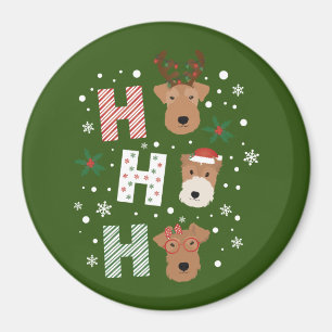 Ho Ho Ho Welsh Terrier Vrolijk Kerstfeest Magneet