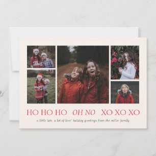 HO HO HO XO XO XO Carte de vœux de vacances tardiv