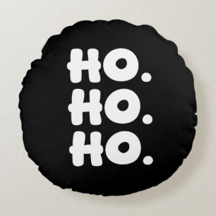 HO. HO. HO. Zwart & Wit Chic & Speelse Kerst Rond Kussen