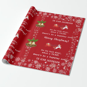 Ho Ho Hoh Beste Funny Santa Unicorn gepersonalisee Cadeaupapier