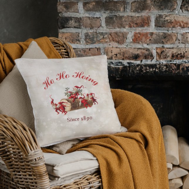 Ho Ho Hoing sinds 1890  kabouters kerst Kussen (Creator heeft geüpload)