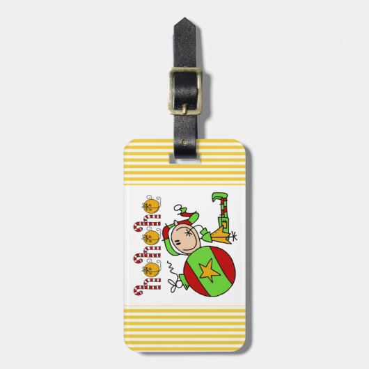 Ho Ho Holiday Elf Bagagelabel (Voorkant verticaal)