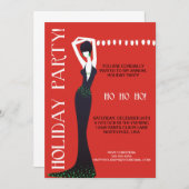 Ho Ho Holiday Party Uitnodiging (Voorkant / Achterkant)