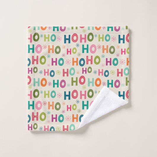 Ho Ho Holiday Pattern Bad Handdoek (Wasdoekje)