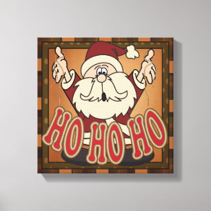 Ho Ho Holiday Santa Claus Canvas Afdruk