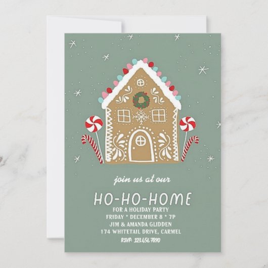 Ho-ho-home - invitation de fête de Noël (Devant)