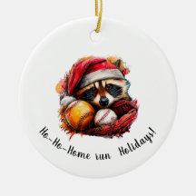 Ho-Ho-Home Run honkbal kerst ornament — Persoonlij