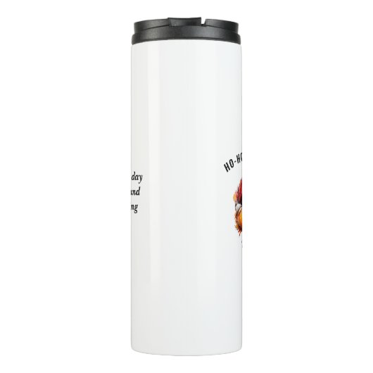 Ho-Ho-Home Run Raccoon — Baseball Travel Mug Thermosbeker (Achterkant)