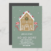 Ho-ho-home - uitnodiging voor kerstfeest (Voorkant / Achterkant)