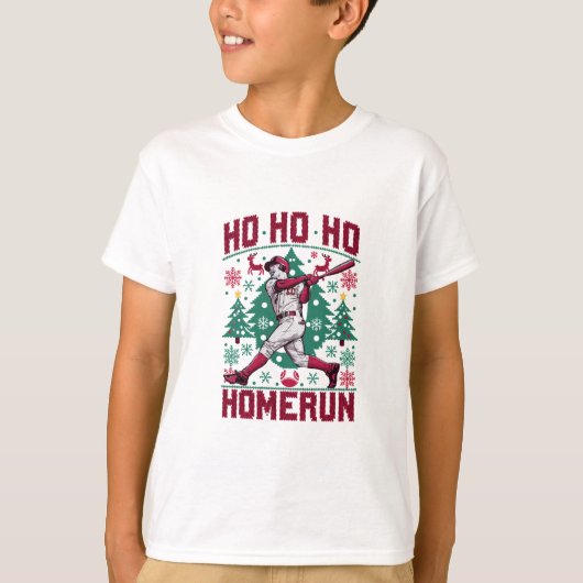 Ho Ho Homerun Baseball Laid Christmas Sweat (Devant)
