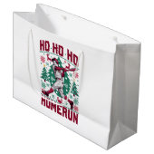 Ho Ho Homerun Honkbal Lelijke Kersttrui Groot Cadeauzakje (Voorkant Gekanteld)