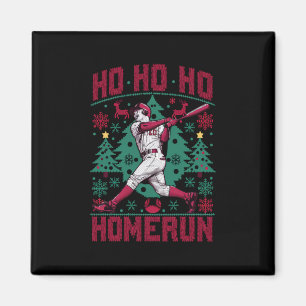 Ho Ho Homerun Honkbal Lelijke Kersttrui Magneet