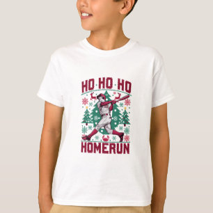 Ho Ho Homerun Honkbal Lelijke Kersttrui T-shirt