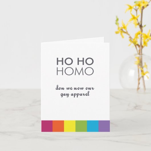 Ho Ho Homo / Don we nu onze homo Kaart (Gele Bloem)