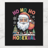 Ho Ho Homoseksuele kerstkerstkerstfeestdag Gay Pri Wijn Etiket (Enkel label)