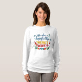 Ho Ho Hopefully There’s Wine – Funny Holiday Long  T-shirt (Voorkant volledig)