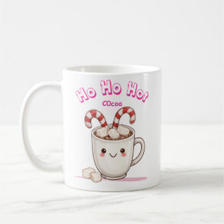 Ho Ho Hot Cocoa Mug de Noël drôle – Mignon Kawaii 