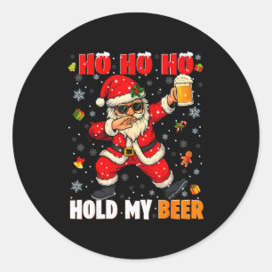 Ho Ho Hou Mijn Drankje Koud Dabbing Kerstman Kerst Ronde Sticker