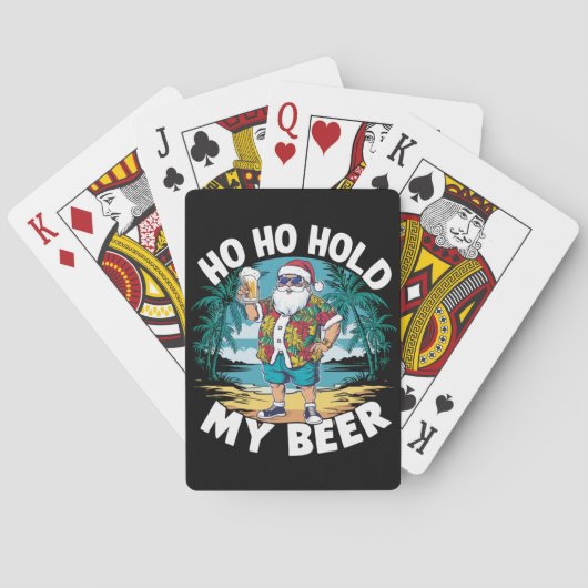 Ho Ho Houd Mijn Bier Kerstmis In Juli Zomer Kerstm Pokerkaarten (Achterkant)
