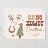 Ho Ho Howdy Cowboy Carte de Noël familiale (Devant)