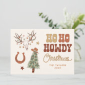 Ho Ho Howdy Cowboy Carte de Noël familiale (Debout devant)