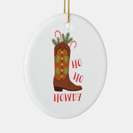 Ho Ho Howdy Keramisch Ornament (Rechts)