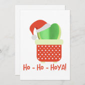 Ho-Ho-Hoya Leuke Kerstmis Santa Hoya Plant Feestdagenkaart (Voorkant / Achterkant)