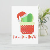 Ho-Ho-Hoya Leuke Kerstmis Santa Hoya Plant Feestdagenkaart (Staand voorkant)