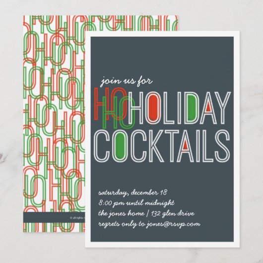 Ho Ho invitation de vacances (Devant / Derrière)