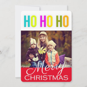 HO HO Joyeux Carte photo de voeux de Noël