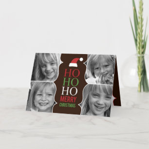 HO HO Kerst/Vakantie Fotokaart Feestdagen Kaart