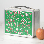 HO HO Kersttekst patroon wit rood (In situ)