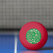 HO HO Kersttekst patroon wit rood Pingpongballen (Net)