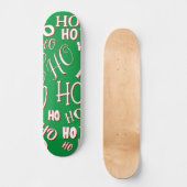 HO HO Kersttekst patroon wit rood Skateboard (Voorkant)