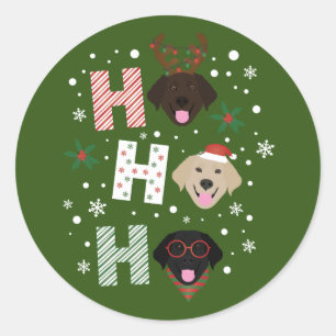 Ho Ho Labrador Retriever Vrolijk Kerstfeest Ronde Sticker