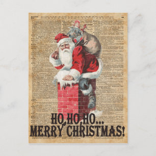 Ho, Ho Merry Chirstmas Santa Claus Dictitionary Ar Feestdagenkaart