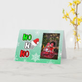 Ho HO Merry Kerstmis Aangepaste Kaart (Gele Bloem)