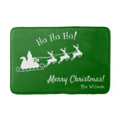 Ho Ho Merry Kerstmis met Kerstman, groen Badmat (Voorkant)