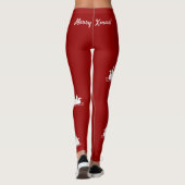 Ho Ho Merry Kerstmis met Kerstman, rood Leggings (Achterkant)