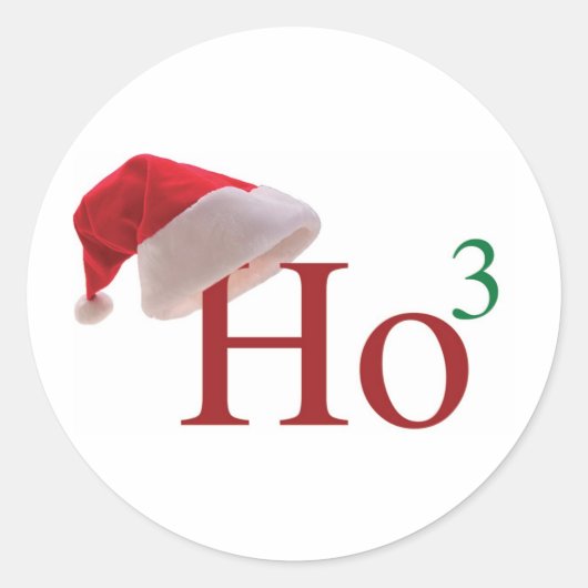 Ho Ho Merry Kerstmis Ronde Sticker (Voorkant)